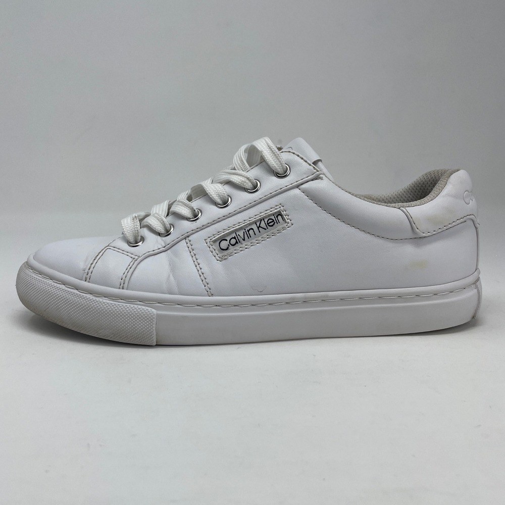 Calvin Klein KCCALY-C White Low Top Lace Up Sneakers Preppy Classic Womens 7M